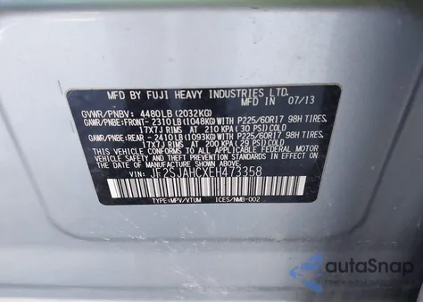 2014 Subaru Forester 2.5I Limited from USA, damaged, VIN JF2SJAHCXEH473358